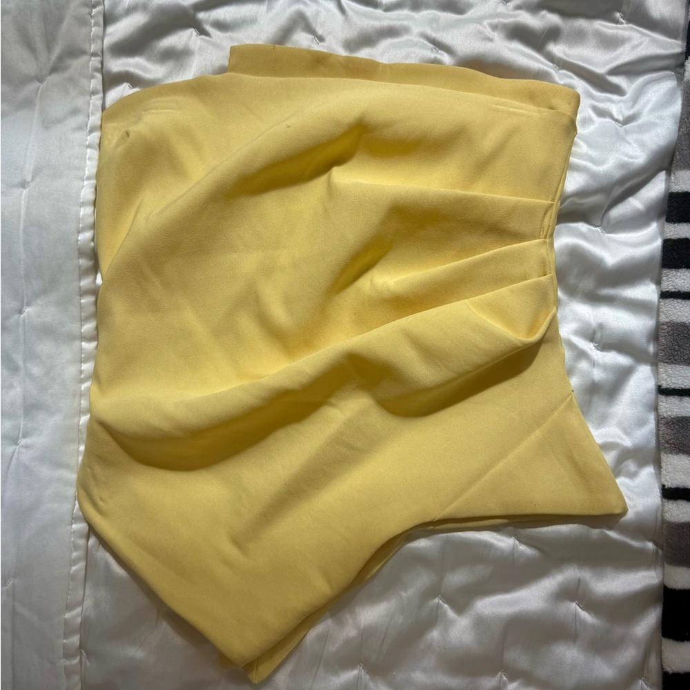 Zara yellow stretchy strapless corset top